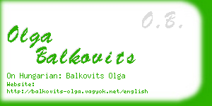 olga balkovits business card